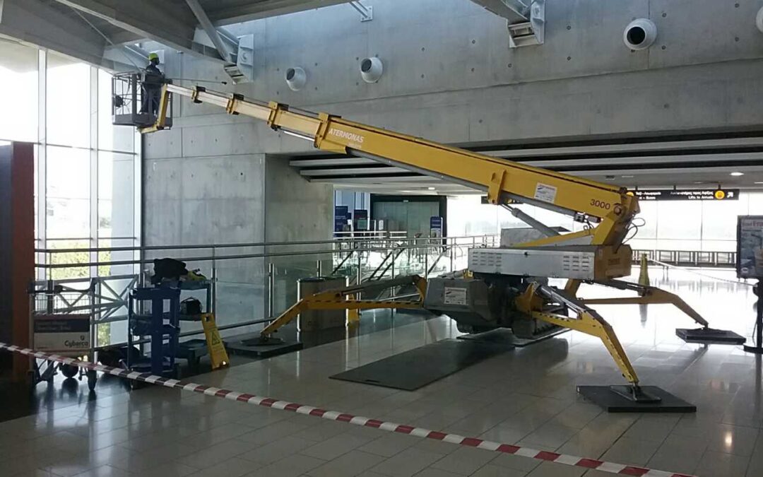 Cleaning the LCA Airport roof