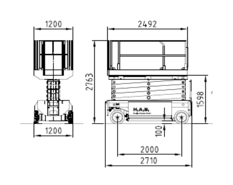 H.A.B S142-12 E2WD / Narrow Electric Scissorlift 14m - Image 2