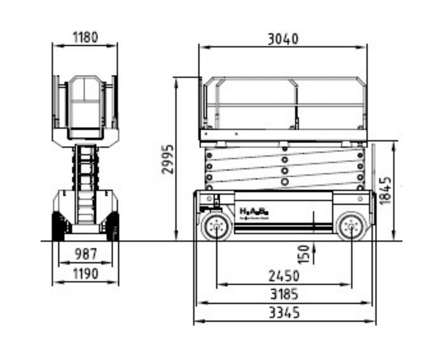 H.A.B S152-12 E2WD / Narrow Electric Scissorlift 15m - Image 2