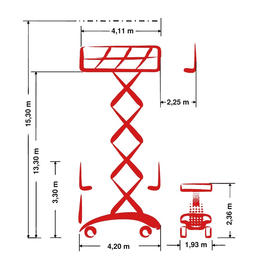 PB S151-19E / Heavy Duty Rough Terrain Electric Scissorlift 15m - Image 2