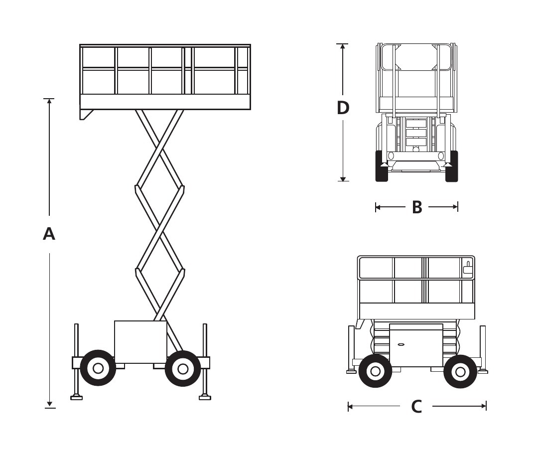 Snorkel S2755RT / Self Leveling Narrow Rough Terrain Diesel Scissorlift 10m - Image 2